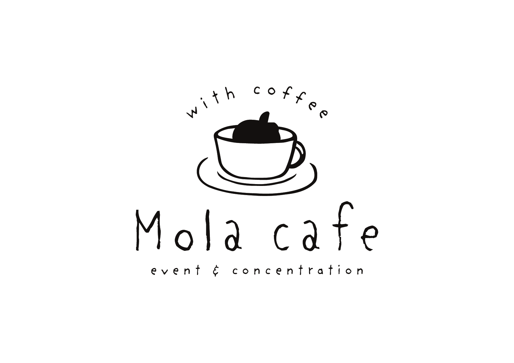 作業と読書のための落ち着いたカフェ Mola Cafe 様 / ロゴ
