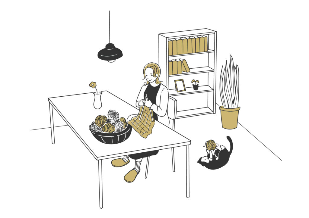 aki造形教室様 / 編み物・インクアートのイラスト